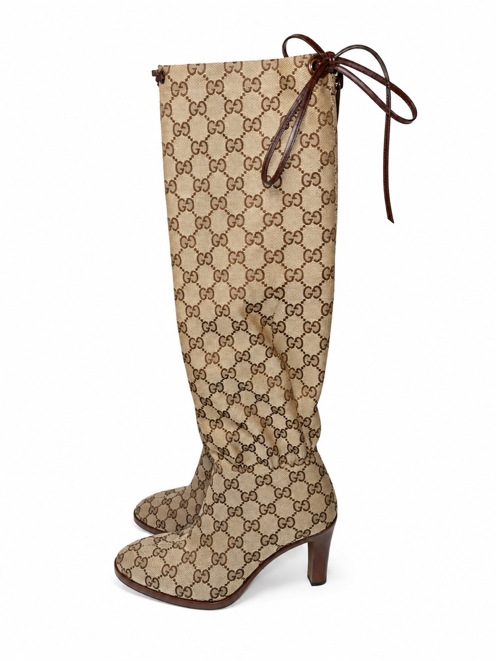 Gucci GG Monogram Canvas Over- the- Knee Boots